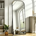 thumbnail image 1 of BEAUTYPEAK Miroir Pleine Longueur à Sommet Arrondi 21"x57 Pouces Miroir sur Pied, Noir, 1 of 9