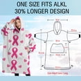 thumbnail image 4 of Oversized Wearable Blanket Hoodie,Pink Breast Cancer Sherpa Blanket Hoodie with Super Pockets,Super Warm Fuzzy Pullover for Women & Men, 4 of 6
