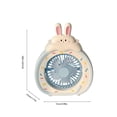 thumbnail image 3 of Qholemyo Cute Bunny Cake Shaped Mini Desk Fan Rechargeable Small Cooling Fan For Youth Bedroom Office Decor, 3 of 6