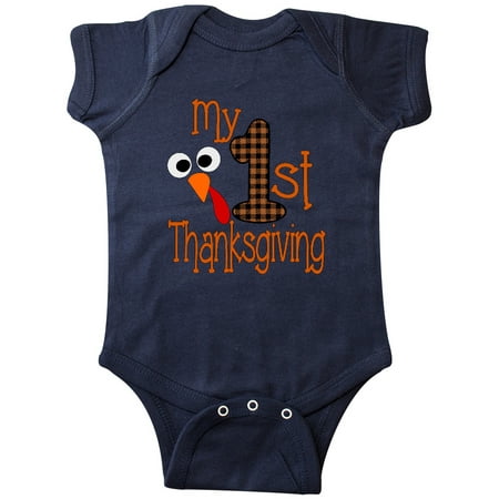

Inktastic Plaid 1st Thanksgiving Turkey Gift Baby Boy or Baby Girl Bodysuit