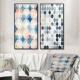 thumbnail image 1 of Designart "Circular Retro Watercolor Indigo Secrets V" Modern Geometric Framed Wall Art Set Of 2 - Modern Blue Framed Wall Art Set Of 2, 1 of 6