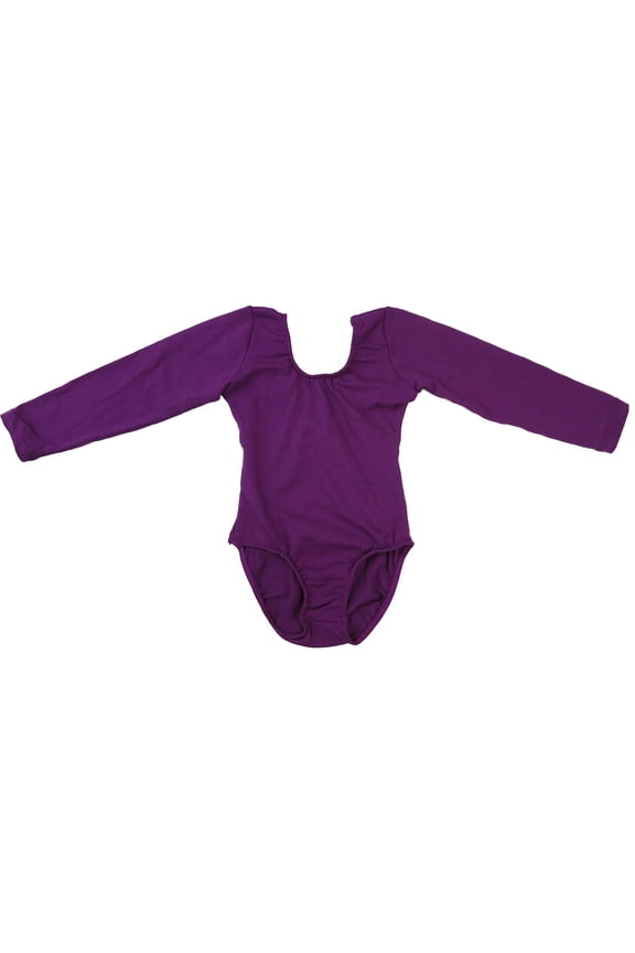 Girl'S Purple Long-Sleeve Leotard XL(7Y-8Y)