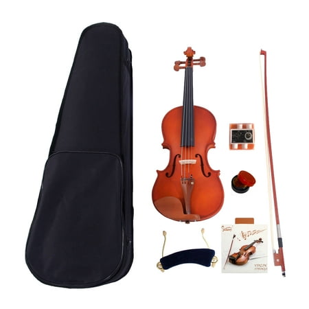 Acoustic Violin Outfit Set, Solid Violin Fiddle Starter Kit with Case, Bow, Rosin, Strings, Shoulder Rest, Musical Instruments for Kids/Adult, Violin for Beginners, 1/8 1/4 1/2 3/4