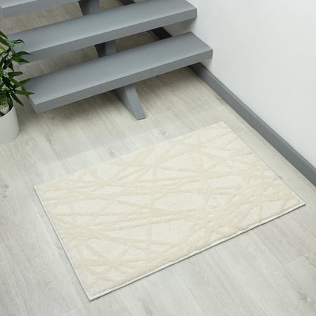 Luxe Weavers Cream 2x3 Geometric Abstract Lines Area Rug