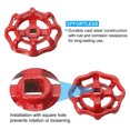 thumbnail image 3 of Uxcell Outside Faucet Handle Square Stem Hole 7x7mm, Cast Steel Faucet Round Wheel Handle with Screws Spacer, Red,2Pcs, 3 of 5