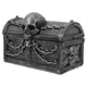 thumbnail image 1 of Cofre del tesoro con forma de calavera, organizador multifuncional de resina para guardar joyas, decoración de escritorio de Halloween para guardar objetos pequeños., 1 of 7