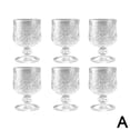 thumbnail image 3 of Premium Glass Legged Drinking Glasses Set of 9 Decorative 50ml Shot Cups with Exquisite Carving, 3 of 8