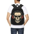 thumbnail image 6 of XMXT Travel Laptop Backpack for School Work, Cartoon Headset Skull Print Large Capacity Bookbag Travel Bag Backpacks for Women Men, 6 of 9