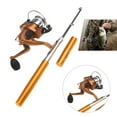 thumbnail image 3 of Pen Fishing Rod and Reel Combo Aluminum Alloy Mini Telescopic Pocket Fishing Rod Pole Spinning Reel Set, 3 of 8