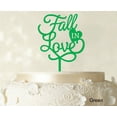 thumbnail image 1 of Fall In Love Wedding Cake Topper Personalized Green Cake Topper Cake Decoration Option Available 6-7 Inches Wide, 1 of 1