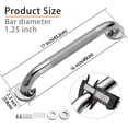 thumbnail image 3 of Shower Grab Bar, 2 Pack 32 Inch Bathroom Grab Bar, 304 Stainless Steel 1.25" Diameter Anti-Slip Handicap Grab Bar Support Shower Rail Senior Handrail Shower Safety Bar Handle, 3 of 8