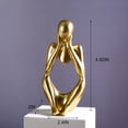 thumbnail image 2 of Thinker Statue Sculptures Statue Modern Abstract Resin Decoration on Shelf Table Desk for Living Room Office Bedroom Gold 4.92*2.4*2Inch, 2 of 6