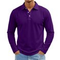 thumbnail image 2 of Men's Golf Polo Shirts Long Sleeve Collar Shirts Lightweight Fall Casual Tee, 2 of 5