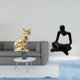 thumbnail image 2 of Estatua de gato, figura decorativa, escultura animal, adorno artístico para chimenea, estatua de pensador abstracto creativo, figura, escultura, 2 of 8