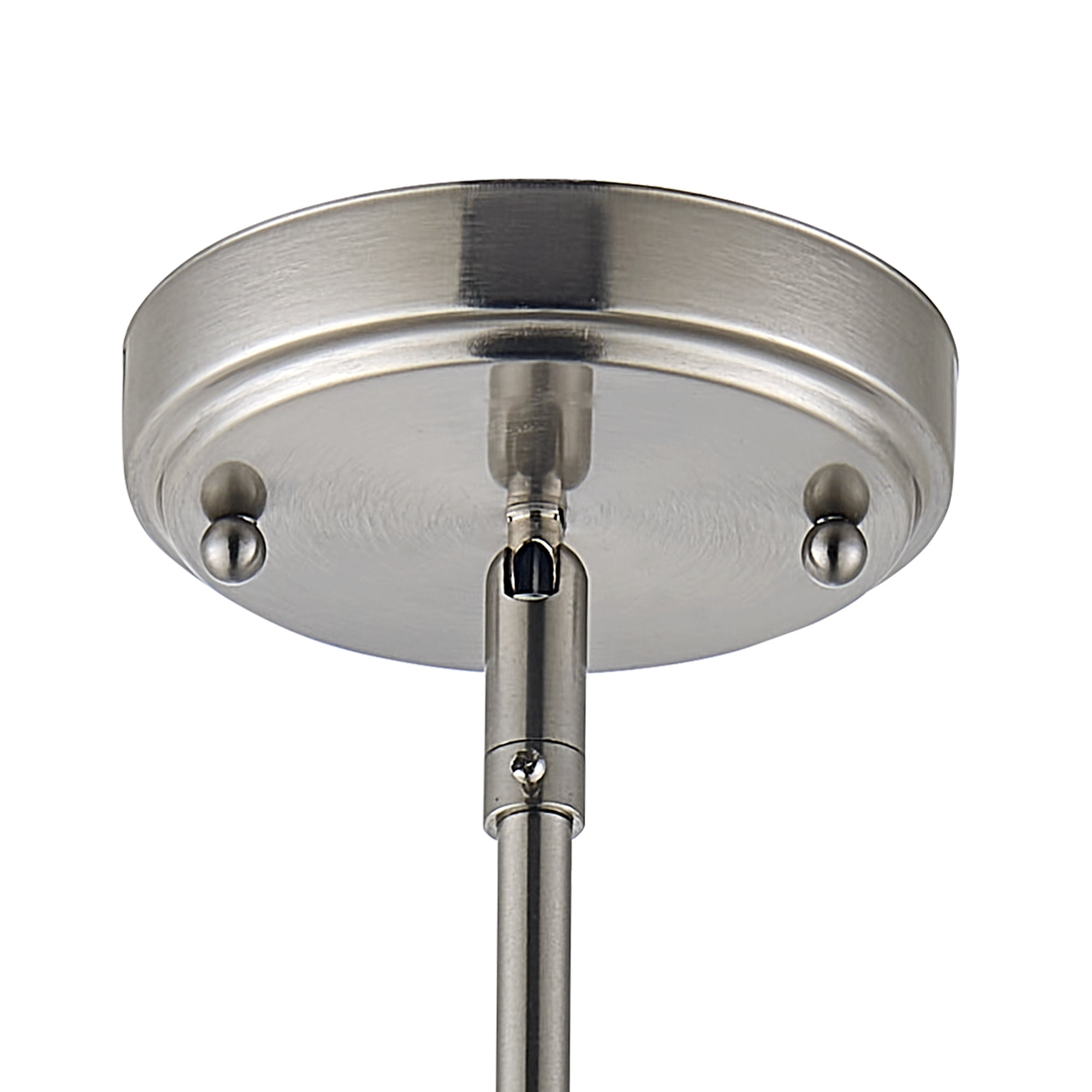 Satin Nickel Haddie 1-Light Dimmable Mini Pendant with Clear Glass Shade, Sloped Ceiling Compatible, 2-Pack