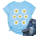 thumbnail image 2 of Blczomt Short Sleeve Womens Plus Size Tops Graphic Crew Neck T Shirt Summer Trendy Blue Blouses for Women Casual, 2 of 4