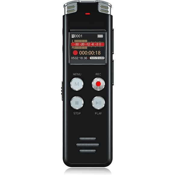 64GB Digital Voice Recorder Voice Activated Recorder with Playback - Upgraded Tape Recorder for Lectures, Meetings, Interviews, Audio Recorder USB Charge, MP3