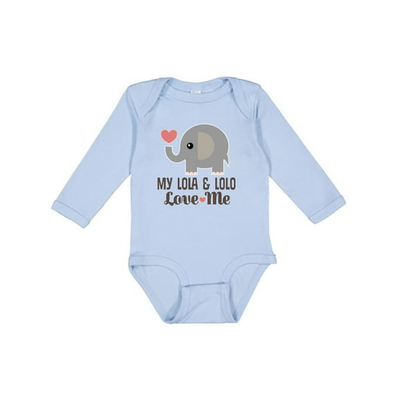 Inktastic My Lola and Lolo Love Me Grandbaby Boys or Girls Long Sleeve Baby Bodysuit