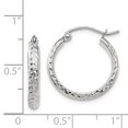 thumbnail image 4 of Boucles d'Oreilles Créoles Rondes en Or Blanc 14k 2,8 X 18 mm, 4 of 8