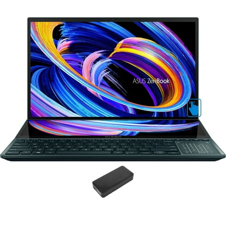 ASUS ZenBook Pro Duo 15 Gaming/Business Laptop (Intel i9-11900H 8-Core, 15.6in 60 Hz Touch 1920x1080, NVIDIA RTX 3060, 32GB RAM, 4TB PCIe SSD, Backlit KB, Wifi, HDMI, Win 11 Pro) with DV4K Dock