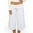 thumbnail image 5 of Fold Over Gaucho Pants for Women Foldover Solid Flowy Capri Pants Y2k Wide Leg Yoga Culottes, 5 of 6