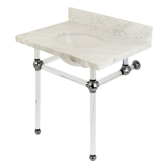 Kingston Brass Kvpb3030ma Templeton 30" Oval Marble Wall Mounted Bathroom Console -