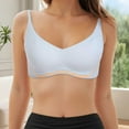 thumbnail image 2 of Cotton Sports Bras for Women 3 Pack Womens Deep V Bras Wireless Comfortable Bra Supportive No Underwire Bras Tshirt Push Up Bralettes Plunge Seamless Bra, 2 of 9