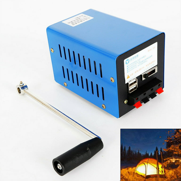 50W Portable Permanent Magnet Hand Crank Generator USB Charger Camping  Outdoor