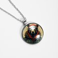 thumbnail image 4 of Xiong Fugu Glass Design Circular Pendant Necklace - Womens Necklaces, 4 of 5