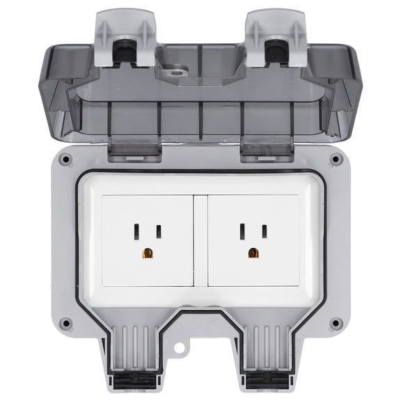 Impermeable Al Aire Libre Enchufe Doble Toma De Corriente Eléctrica Práctico Enchufe Doble Caja De Adaptador De Corriente Conmutada Para Jardín De La Industria Al Aire Libre 15A Ip66 Eigraketly HA019934-00