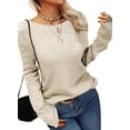 thumbnail image 3 of Langwyqu Fashion Women Autumn Winter Long Sleeve Knit Sweater Female Pullovers, 3 of 4