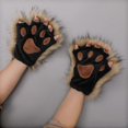thumbnail image 5 of Long Fur Wolf Paws Gloves 1 Pair Animal Roleplay Furry Accessory Puppy Paws, 5 of 5