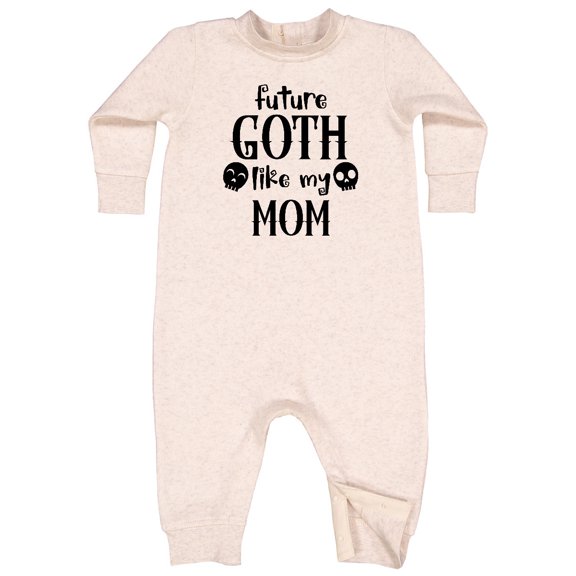 Inktastic Future Goth Like My Mom with Skulls Baby Fleece Romper