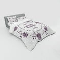 thumbnail image 3 of Saying Duvet Cover Set, You Are Words Wreath of Roses Romantic Love Themed Silhouettes Illustration, Bedding Set with Shams and Fitted Sheet, 3 Sizes, by Ambesonne, 3 of 3