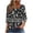 #0098-Black, variant on 3/4 Length Sleeve Womens Tops Asymmetric Square Neck Three Quarter Paisley Moon All Over Print Pullover Blouse Loose Fit Boho Casual Womens Tops