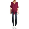 thumbnail image 2 of Time and Tru Women's Maternity Short Sleeve Button Up T-Shirt, 2 of 6