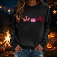 thumbnail image 4 of TKLPEHG Sweatshirt for Women Thanksgiving Pumpkin Maple Leaf Fall Graphic Tops Long Sleeve Crew Neck Loose Casual Sweatshirt Fashion Daily Wear Pullover (Black,L), 4 of 6