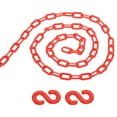 thumbnail image 1 of Cadena de barrera de seguridad de plástico de 13 pies Uxcell con 2 ganchos en S para control de multitudes en entrada de elevador y estacionamiento rojo, 1 of 5