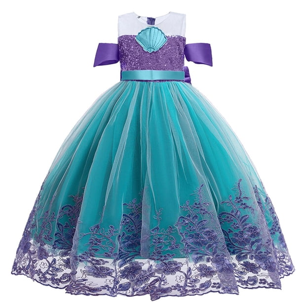 Disfraz de la Sirenita Ariel para niña, traje de Cosplay, ropa de fiesta de cumpleaños, Halloween, Verano Fivean unisex