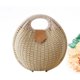 thumbnail image 3 of Bolso de ratán con forma de concha de paja, moderno y elegante, para mujer (beige), 3 of 6