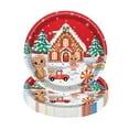 133PCS Christmas Tableware Set Disposable Cutlery Gingerbread Print