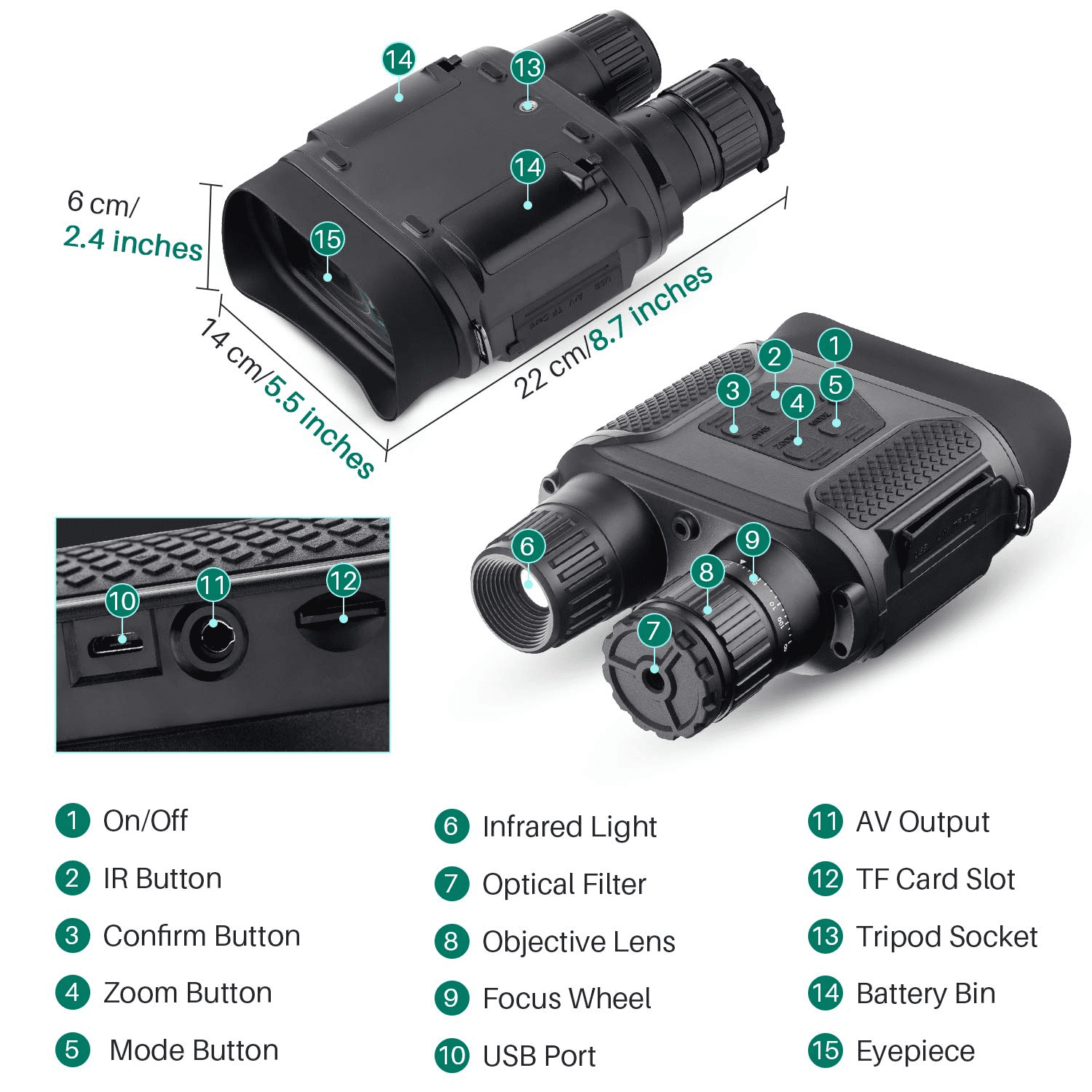 Infrared Night Vision Goggles Night Vision Binoculars For Adults - 10X ...
