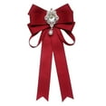 thumbnail image 5 of Segolike Bow Tie for Women Brooch Pin Accessories Formal Solid Color Girls Classic Ladies Necktie Neck Tie for Uniform Dark Red, 5 of 8