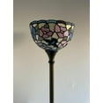 thumbnail image 2 of Tiffany Torch Floor Lamp Pick Blue Stained Glass Hummingbird Flowers for Living Room Dining Room Bedroom 12"W*12"D*66"H, 2 of 3
