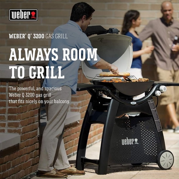 Weber Q3200 Compact Natural Gas Grill BBQ, Aluminum Lid 21,700 BTU