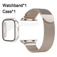 thumbnail image 2 of Caja De Vidrio + Metal Inoxidable Para La Correa Del Reloj De Apple 41MM 45MM 40mm 44mm 38mm 42mm Pulsera De Acero Para iWatch 8 5 4 3 SE 6 7 Ultra 49mm, 2 of 4