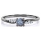 thumbnail image 1 of JeenMata Delicado Diseño Diamante de Sal y Pimienta de Talla Redonda de 0,6 Quilates con Moissanita; Anillo de Compromiso con 6 Piedras en Forma de Punta; Baño de Oro Negro de 18 K sobre Plata, 1 of 4
