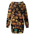 thumbnail image 6 of SwiftWear ​Spooky Ghost/Pumpkin Print Hooded Dress for Women - Halloween Costume Dresses with Pockets, Casual/Dressy Style for Parties Daily Wear​, 6 of 7