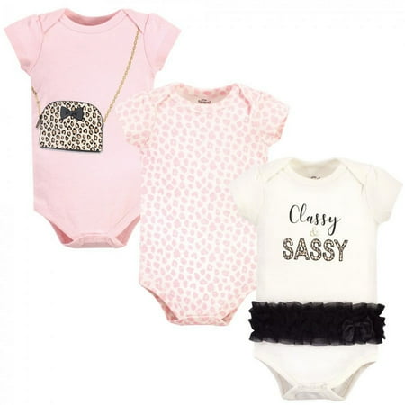 UPC: 0660168775327 | Little Treasure Baby Girl Cotton Bodysuits 3pk  Classy and Sassy  0-3 Months