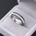 thumbnail image 3 of 8mm Mens Silver/Gold Black Band Stainless Steel Engagement Ring Size 7-10, 3 of 8